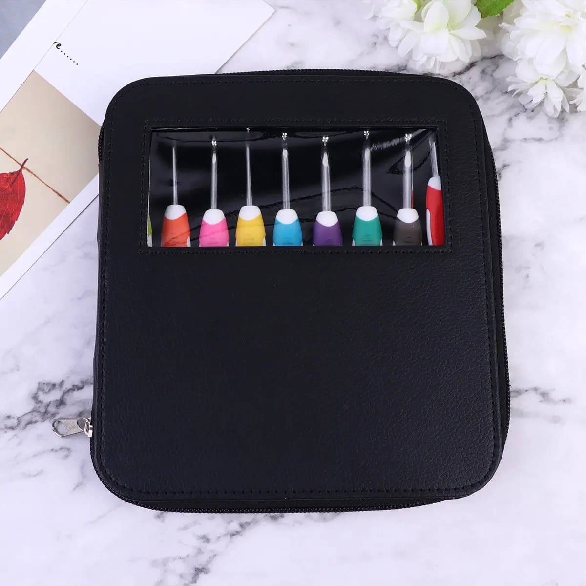 9Pcs Aluminum Crochet Hooks with Ergonomic Tpr Plastic Handles Non-Slip Comfort Grip for Beginners Intermediate Experts DIY