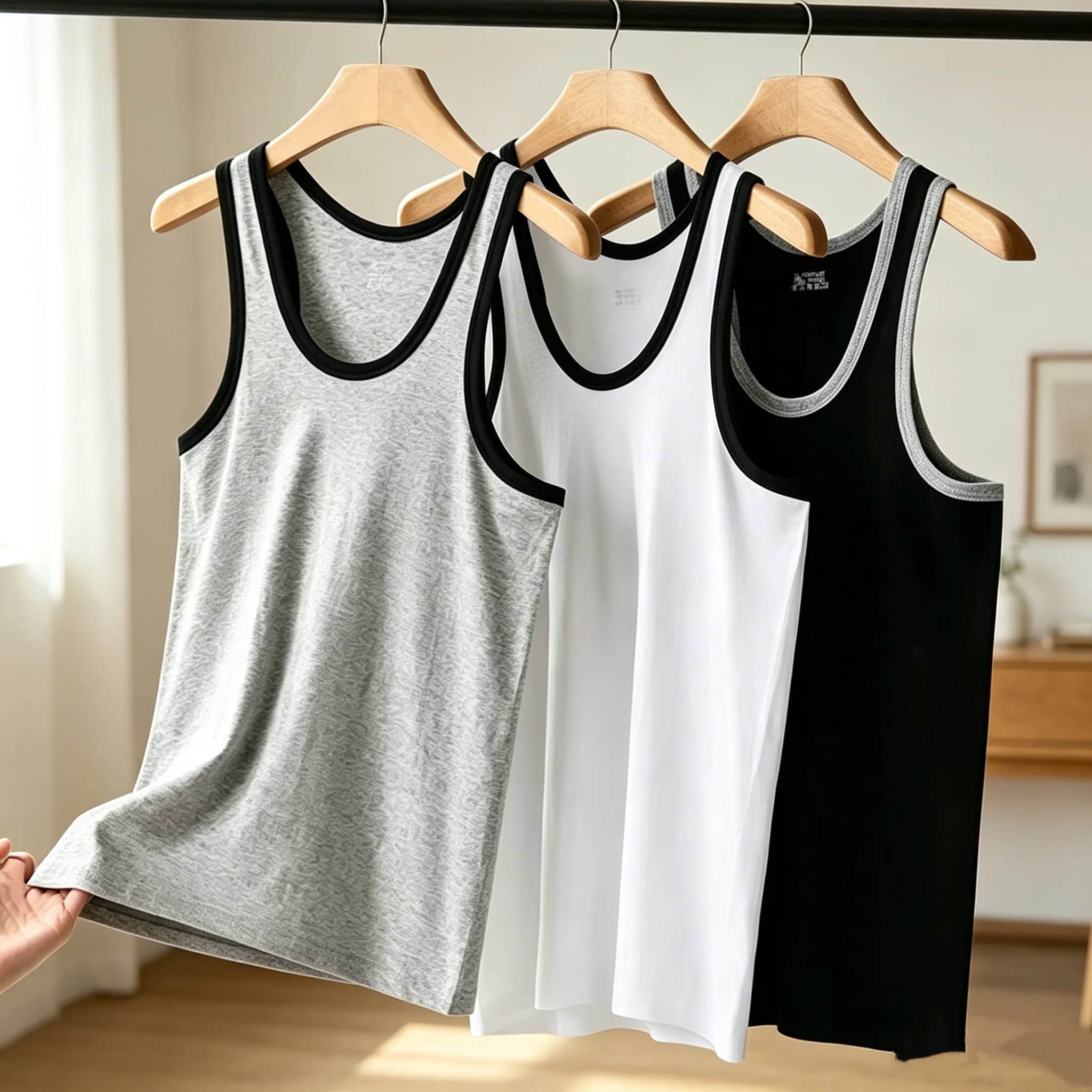 Men's Four Seasons Cotton Joker Vest White Black Color Basic Vest Fit Sports Fitness T-shirt Summer Bodybuilding Gym Tank Tops