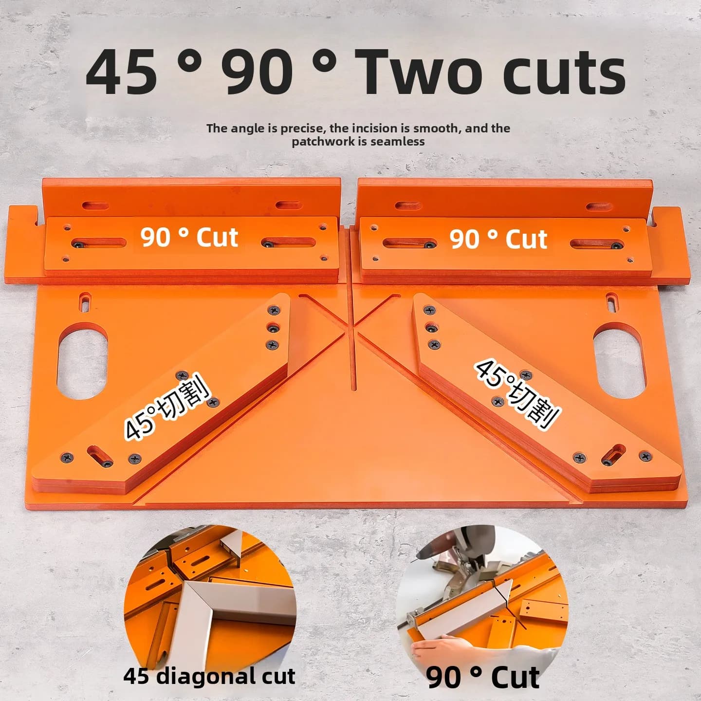 Reinforced 45 ° Door and Window Cutting Tool - Electric Tool for Wood Panel Cutting with Fixed Bevel