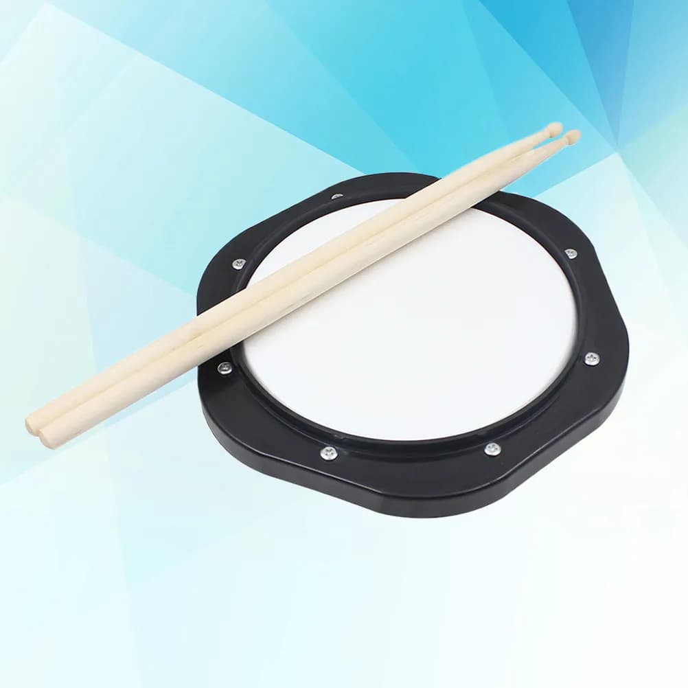 Set di Pad per Batteria Silenziosa da 10 Pollici in Plastica per Studio Domestico e Principianti, Include 2 Bacchette, Nero con Contenitore