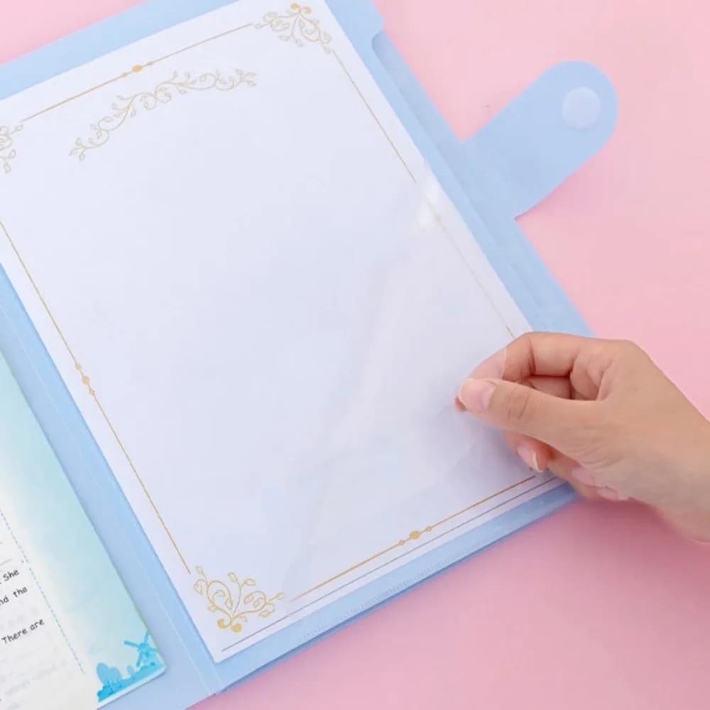 Cartella di file espandibile a 8 tasche con appunti Organizzatore di file A4 Borsa portatile multistrato per documenti Fatture contrattuali