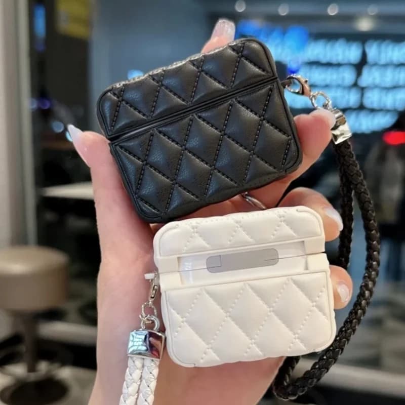 Custodia per auricolari in pelle PU di fascia alta alla moda per AirPods 4 Per AirPods Pro 2nd Custodie per AirPods 3 2 1 Borsa per cuffie anti-smarrimento