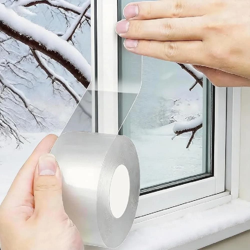1 Pezzo di Nastro Isolante Trasparente per Finestre 5m/10m/20mX5cm, Nastro Sigillante Resistente alle Intemperie Senza Residui