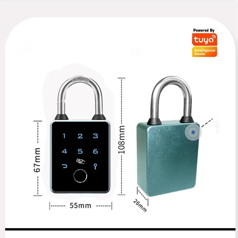 Tuya Bluetooth Fingerprint Padlock IC Card RFID Password Key NFC Unlock Way Waterproof IP65 Smart Electronic Door Lock