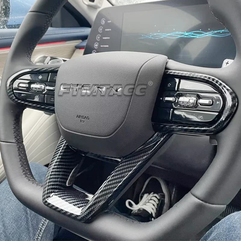 Per CHERY JAECOO 7 J7 2025 2026 Interno Volante Copertura Telaio Trim ABS Accessori Stile Carbonio