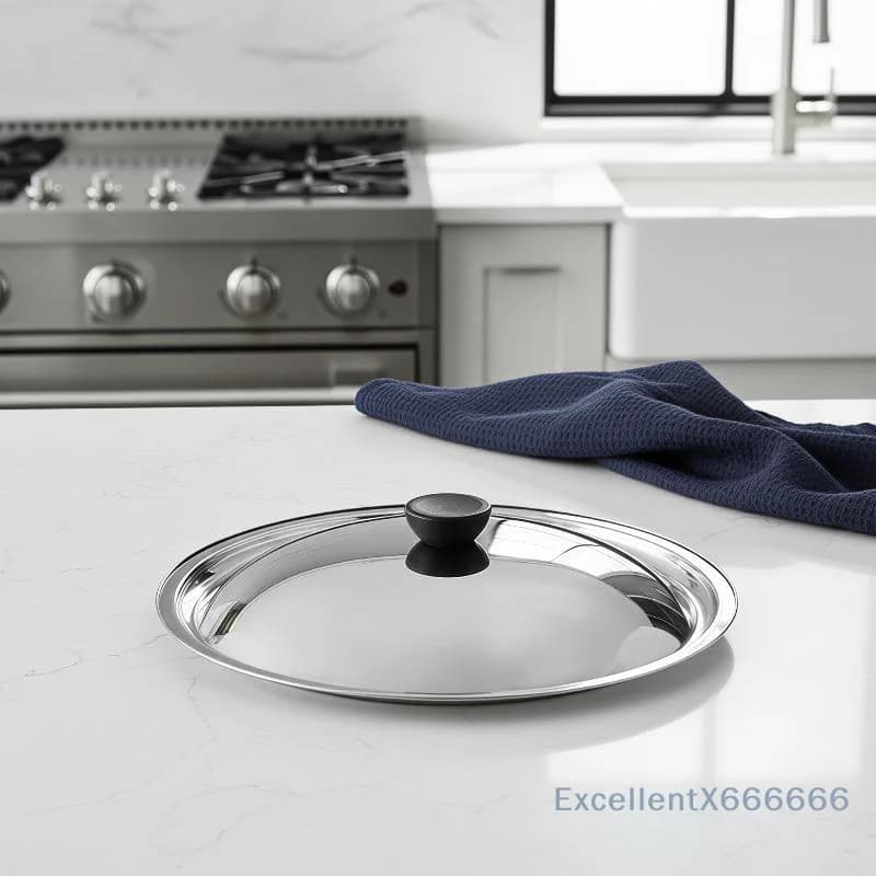 18-32Cm Stainless Steel Round Pot Lid Universal Replacement Frying Pan Cover Smooth Edge Dishwasher Safe For Skillet Wok Pot