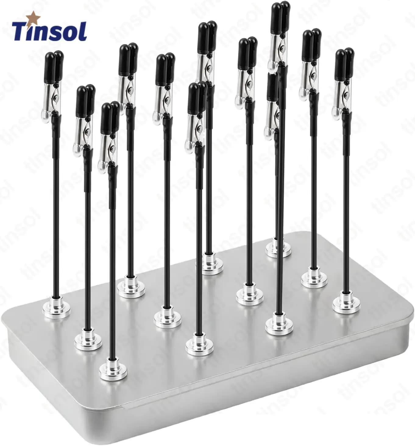 TINSOL 12PCS Magnetic Bendable Alligator Clip Sticks Model Painting Stand Holder Airbrush Spray DIY Crafting Photo Note Clamp