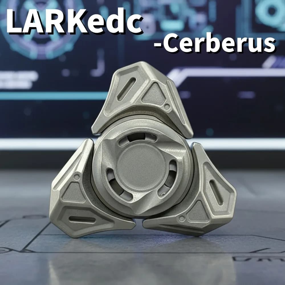 LARKedc Cerberus Fidget Spinner a tre pale in metallo Cupronicked Fidget Toys per adulti Accessori da scrivania