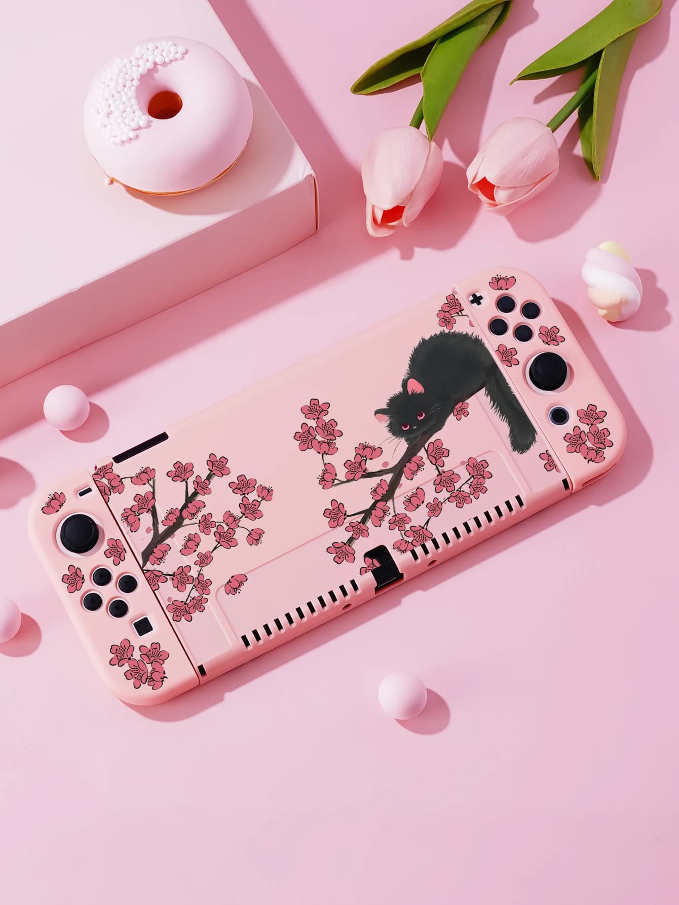 Custodia Black Cat per Nintendo Switch OLED, accessori di gioco NS, guscio separabile portatile per NS Joycon, cover Switch Lite
