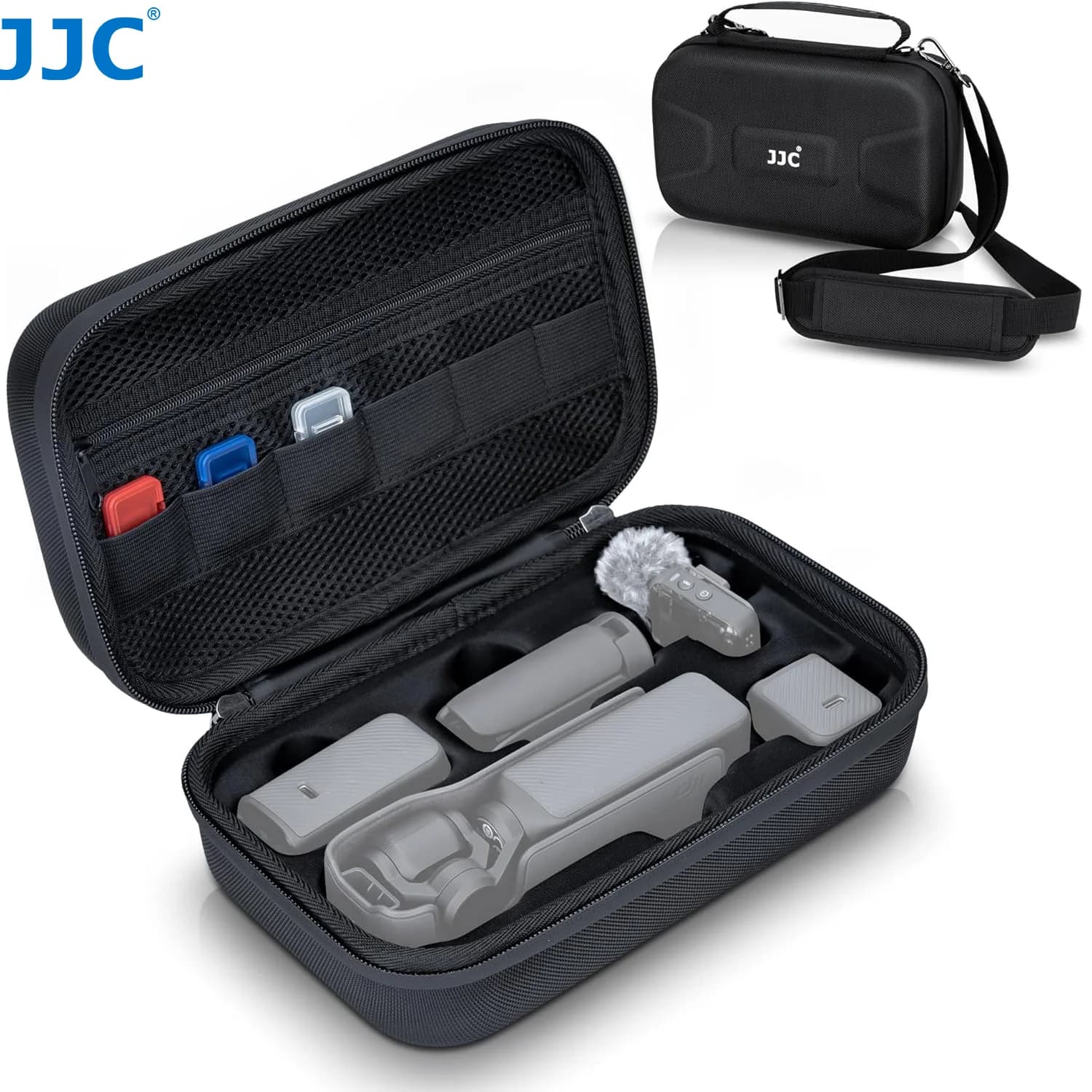 JJC Hard Case Osmo Pocket 3 Portable EVA Protective Case with 136 cm long shoulder strap Pocket 3 Travel Case for transport