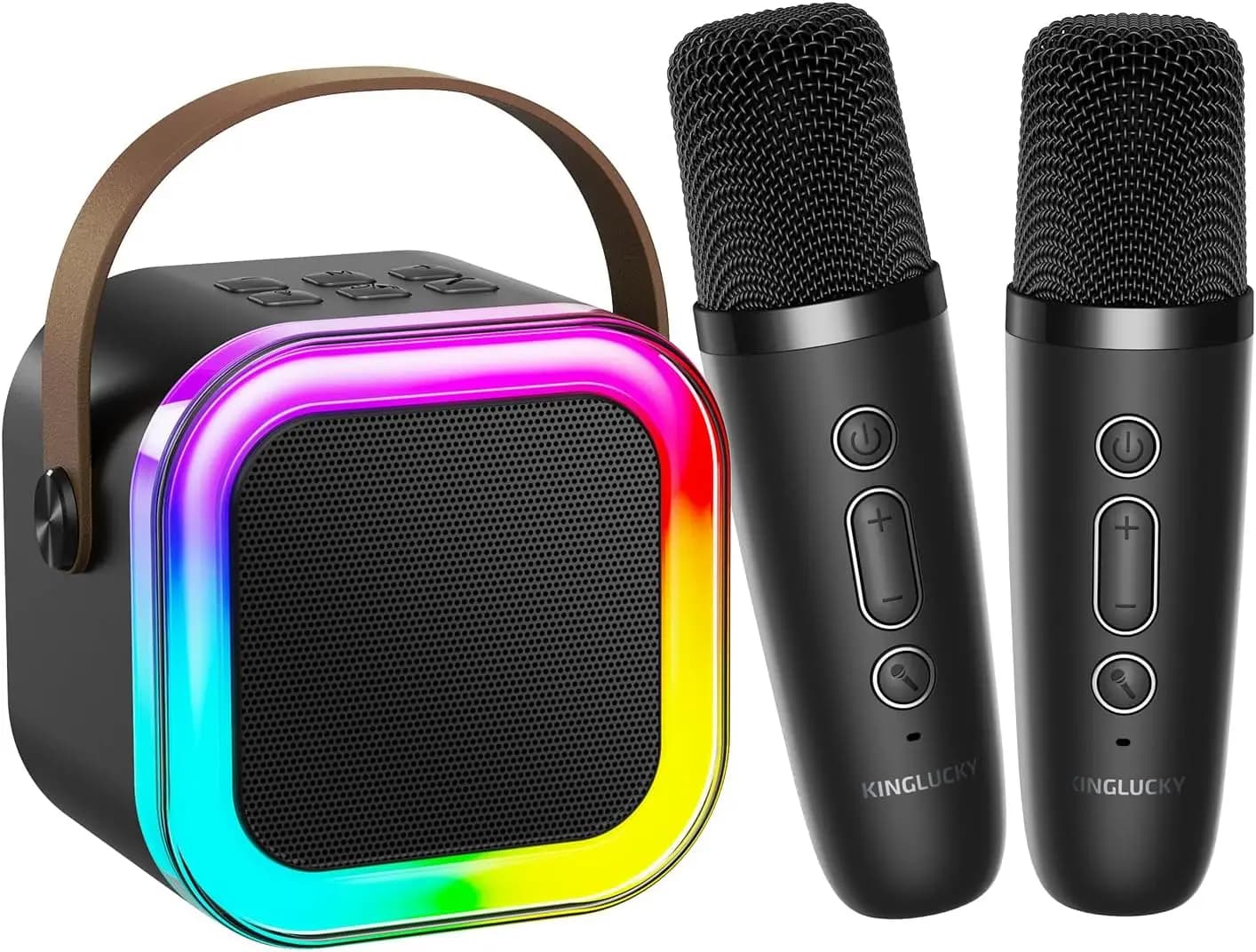 Mini Macchina per Karaoke per Bambini con Microfoni Wireless, Luci LED ed Effetti Vocali - Regalo Perfetto per Bambini dai 3 ai 12 Anni