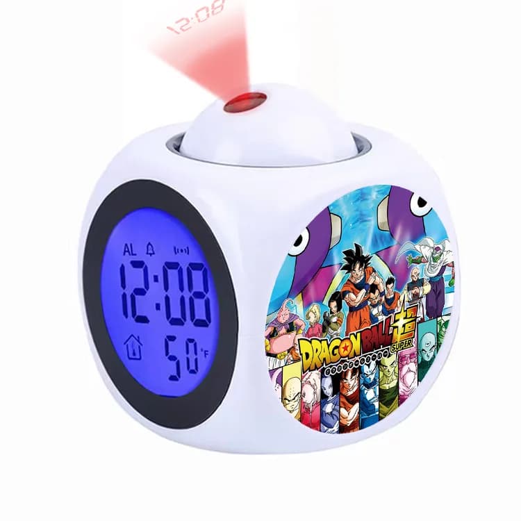 Anime Dragon Ball Goku Projection Alarm Clock Silent Led Night Light Creative Gift for Kids Boys Bedroom Decor