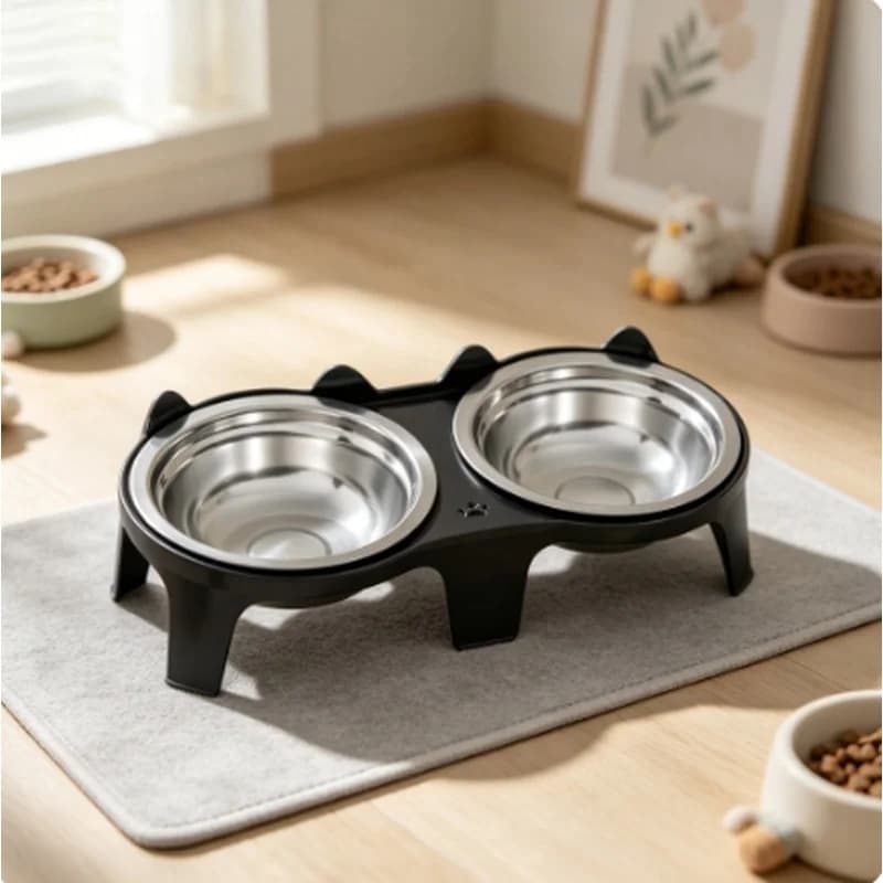 Anti-Tip Stainless Steel Pet Bowl, Large Capacity Non-Spill Food Water Feeding Dish, Durable Feeder Bowl for Cats and Dogs