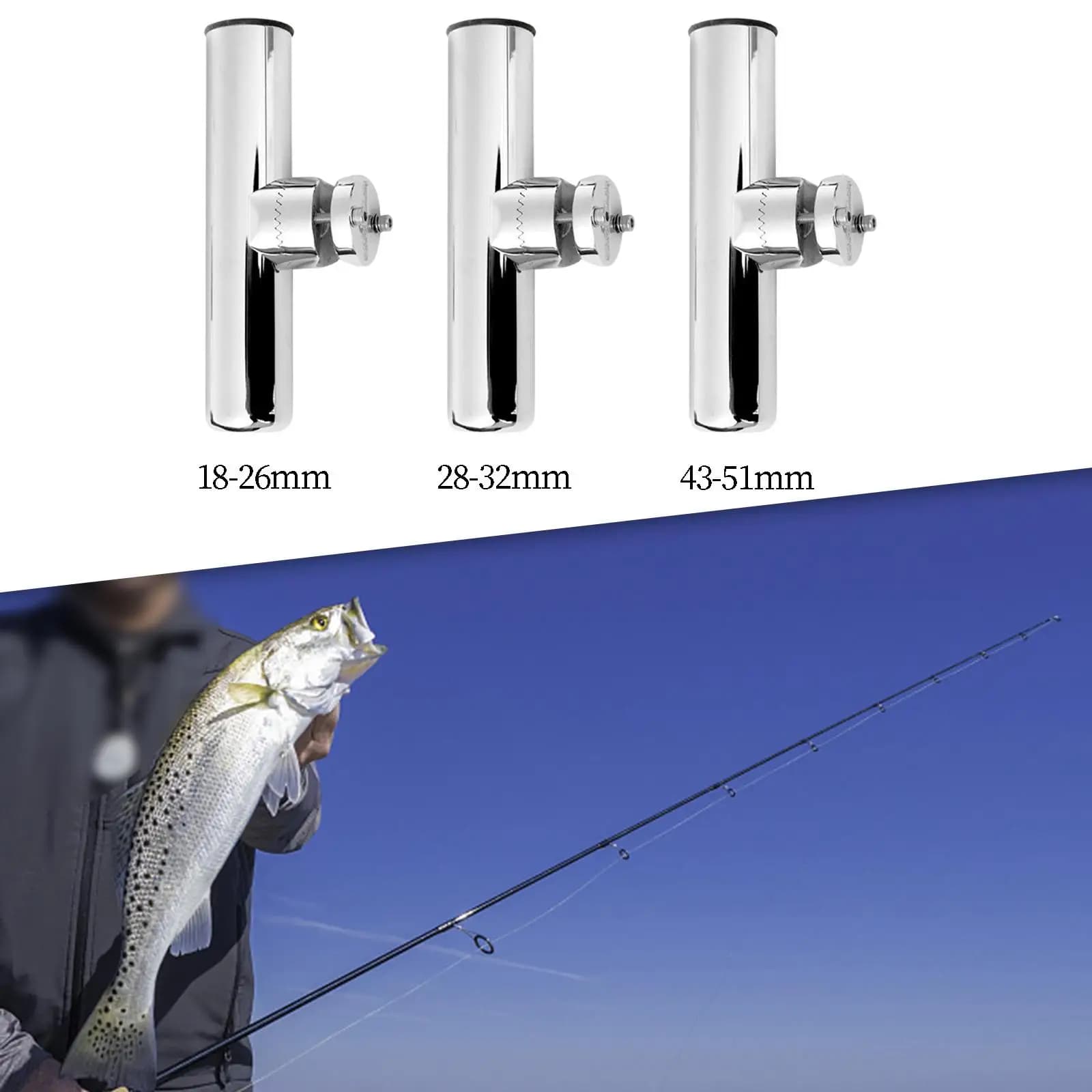 Portacanna da Pesca in Acciaio Inossidabile per Barca, Supporto Laterale Regolabile per Canna da Pesca, per Ringhiera, Kayak, Accessori Nautici