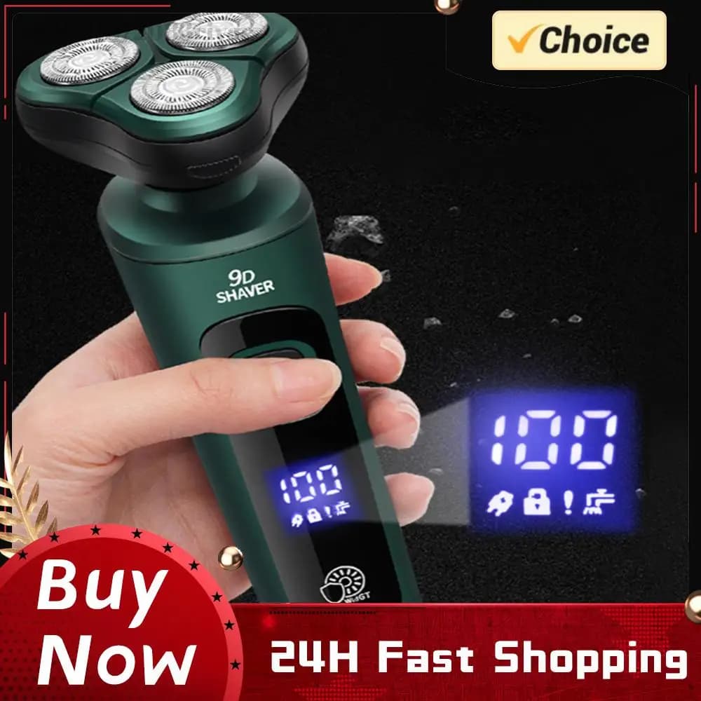 Electric Razor from Man to Three Heads, USB Rechargeable, Wireless, Hinder, for Face and Barba, for Car and Home
