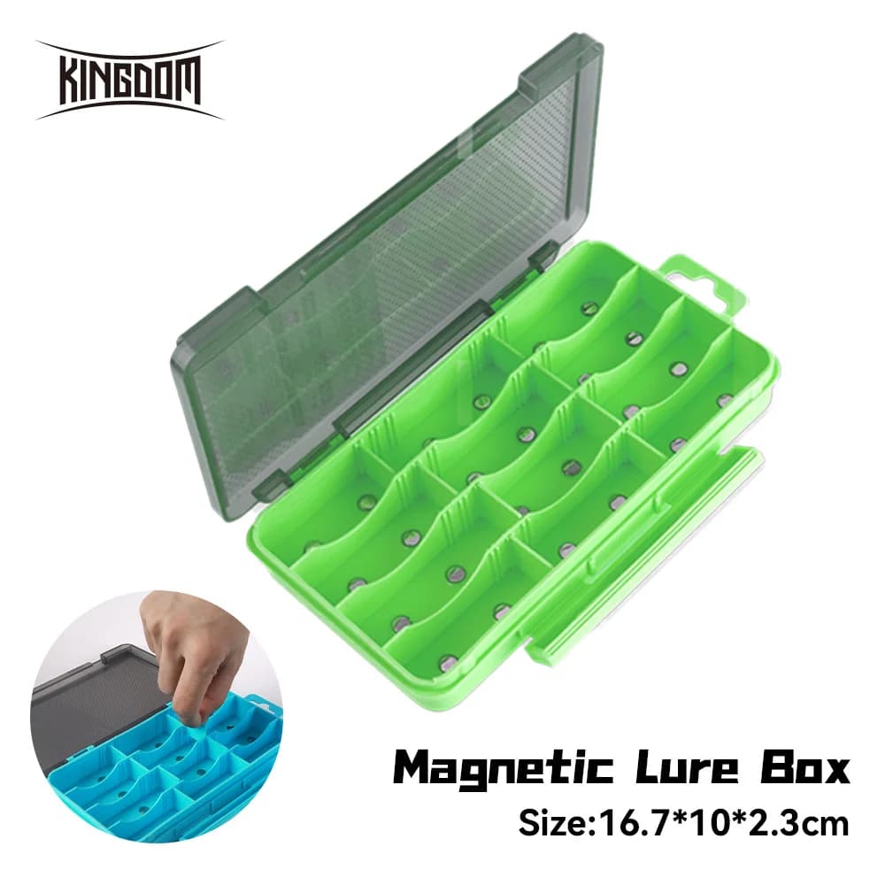 Scatola Portatile per Esche da Pesca Kingdom DIY, Organizzatore Magnetico per Ami da Pesca, Accessori per Attrezzatura da Pesca
