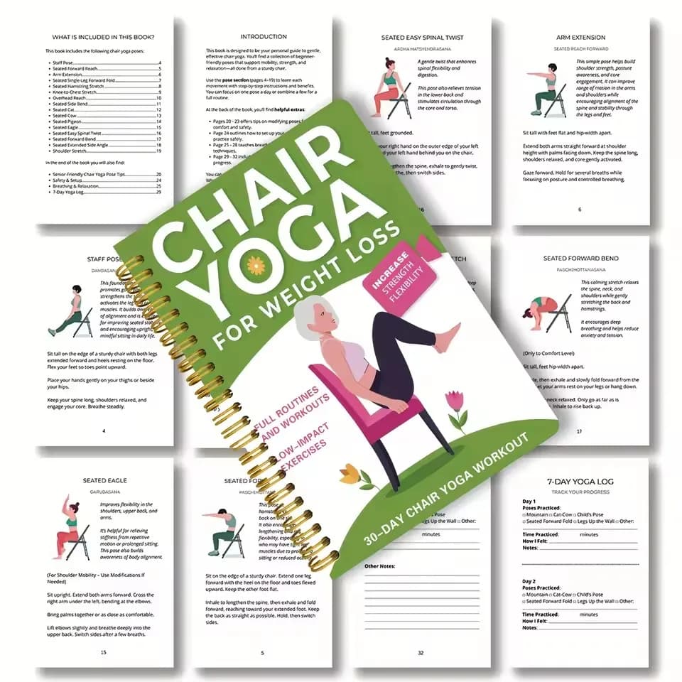 Yoga guide in chair to slim down, strengthen and flexibility of muscles - Training suitable for beginners suitable for elderly and adults