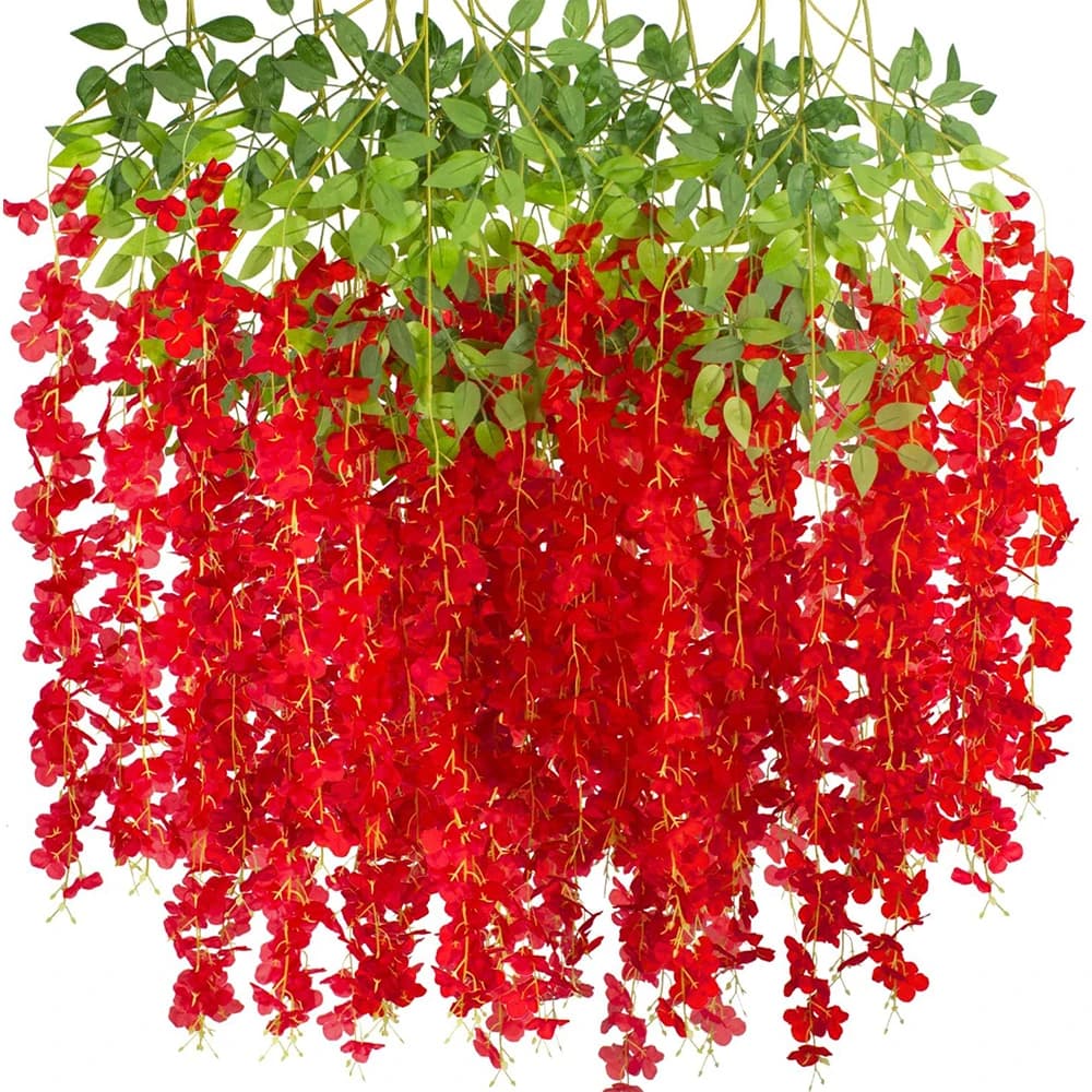 Artificial Flower Screwed Edera Ghirlanda Leave for home wall Plant False Glicine Floral Decoration Wedding Arch Flower 110 cm Swimming Pools