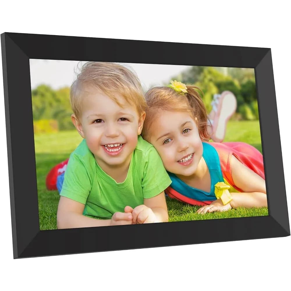 Cornice Digitale WiFi 10.1 Pollici IPS Touchscreen 16GB con Caricamento Istantaneo Foto e Video, Montabile a Parete, Idea Regalo