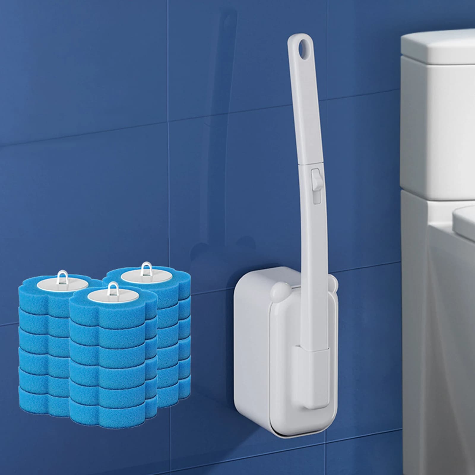 Set of Cleaning Brushes with 36 Spare Parts and Support Heads, Brush for Toilet Usa and Drop with Long Handle for Lavabi, Mirrors, Glasses