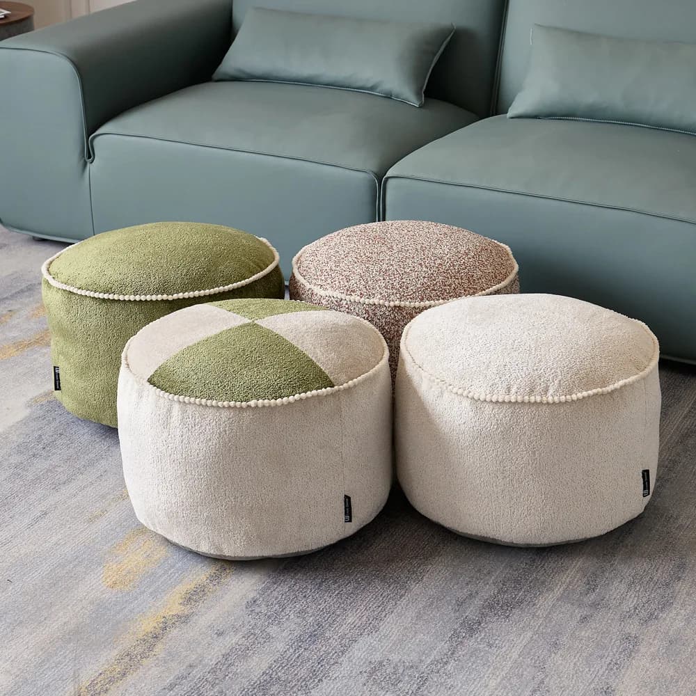 Modern round Zen Meditation Cushion Footrest Pad Handmade Fabric Storage Bench Multi-Functional Footrest Cover Home Decor