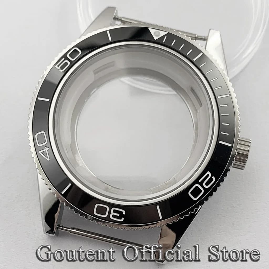 Goutent 41mm lunetta in ceramica cassa dell'orologio in cristallo zaffiro Fit NH35 NH36 Miyota 8215/821A, DG2813/3804,ETA 2836 2824 PT5000 movimento