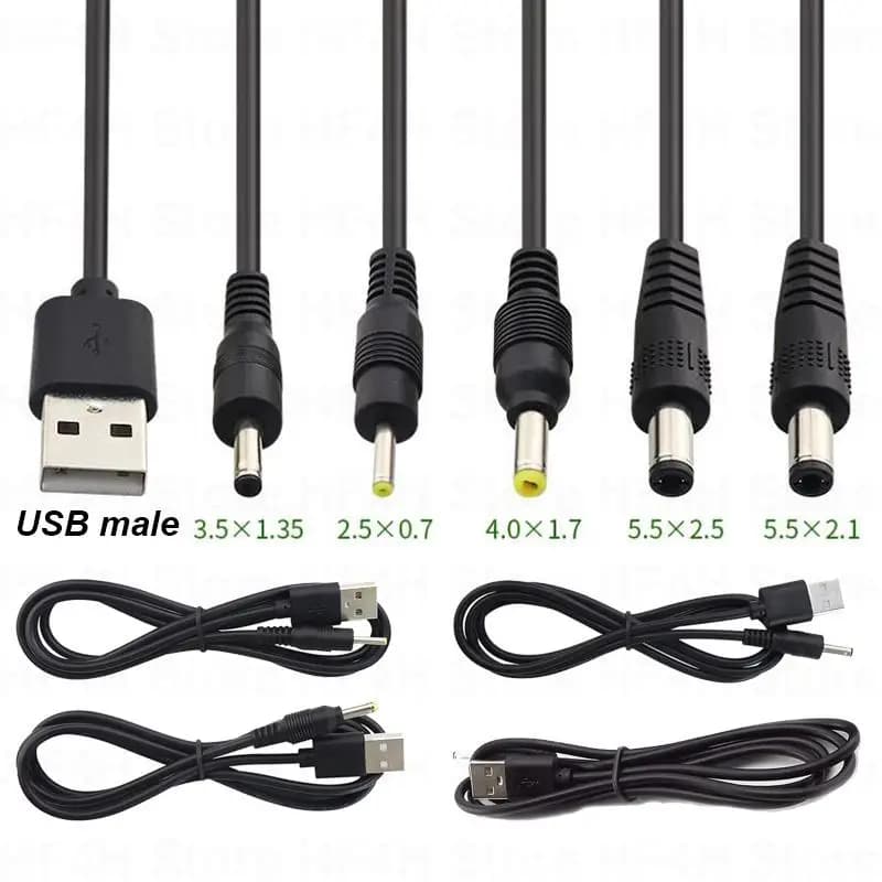 Cavo di ricarica cc 22AWG 3A 5V USB 2.0 tipo A maschio A spina DC connettore Jack per caricabatterie cavo di prolunga per alimentazione B4