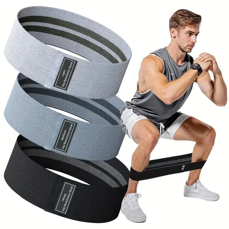Premium Fabric Resistance Loop Bands Elastic Hip Booty Thigh Exercise Bands for Squats Glute Shaping Yoga & Home Gym Training