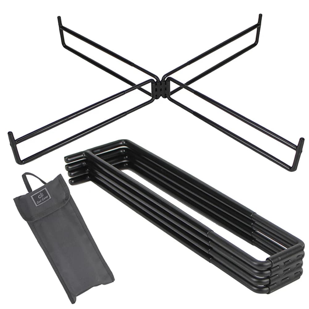 Supporto da campeggio pieghevole multifunzionale in metallo Supporto per contenitore d'acqua resistente per cucinare, escursionismo, zaino in spalla, viaggi in campeggio