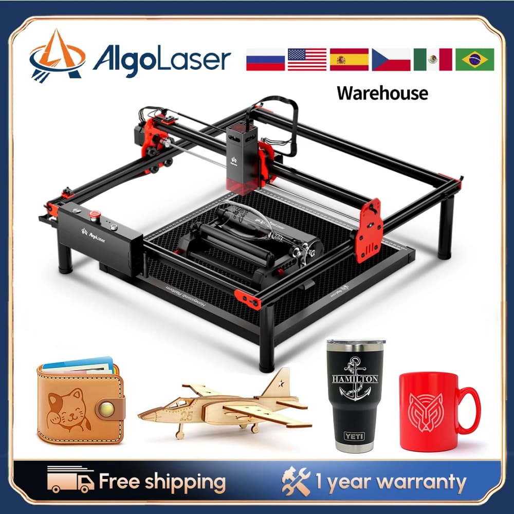 NUOVO AlgoLaser Mini Incisore Laser Ad Alta Potenza 40x40 CM Area di Intaglio Incisore Laser FAI DA TE Taglio Dei Metalli Laser CNC con Controllo App