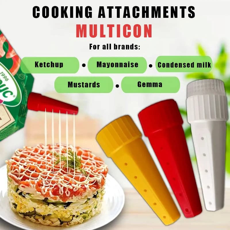 3 pz/set Dispenser per Condimenti per Insalata Con Adattatore Ketchup Spremere Bottiglia Dispenser di Sciroppo di Plastica Per La Cucina Salsa BBQ Accessori