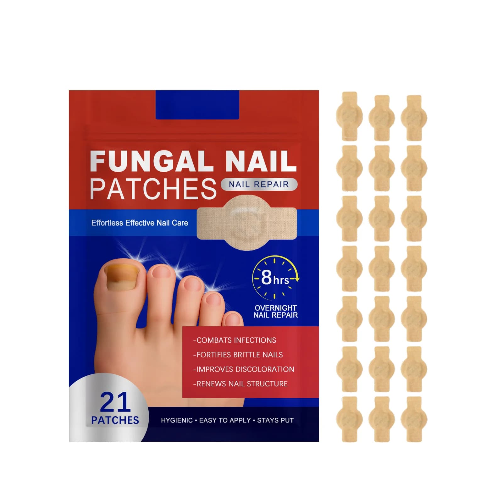 The nail care patches gently soften the horny layer of damaged nails, offering a moisturizing and delicate care.