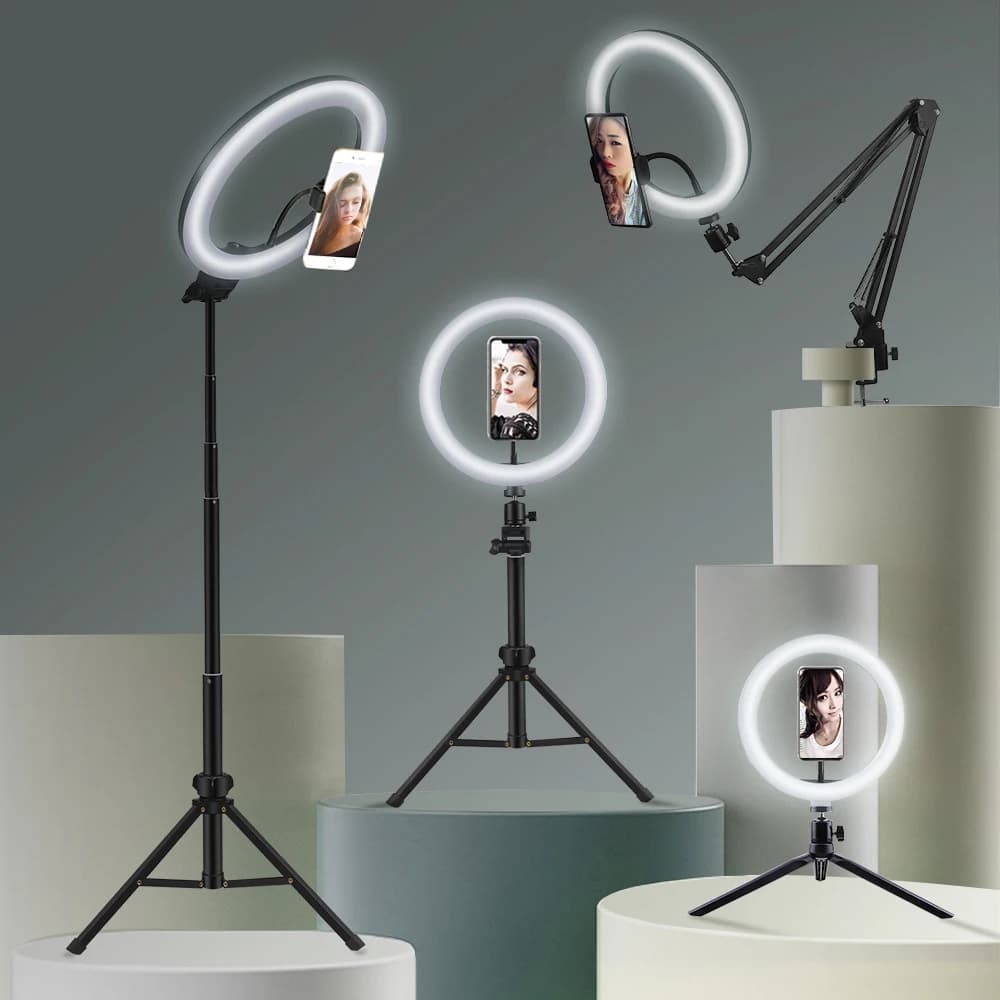 Youtube Shooting Vlog Selfie Circular Photo Ring Light Led Camera Camera Lamp Studio Lighting Phone Support
