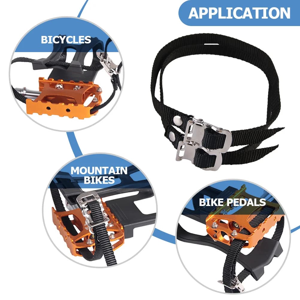 Cinghie per pedali regolabili universali da 4 pezzi Cinghie per poggiapiedi antiscivolo per la maggior parte delle biciclette e dei tipi di piedi Cinture per pedali per bici
