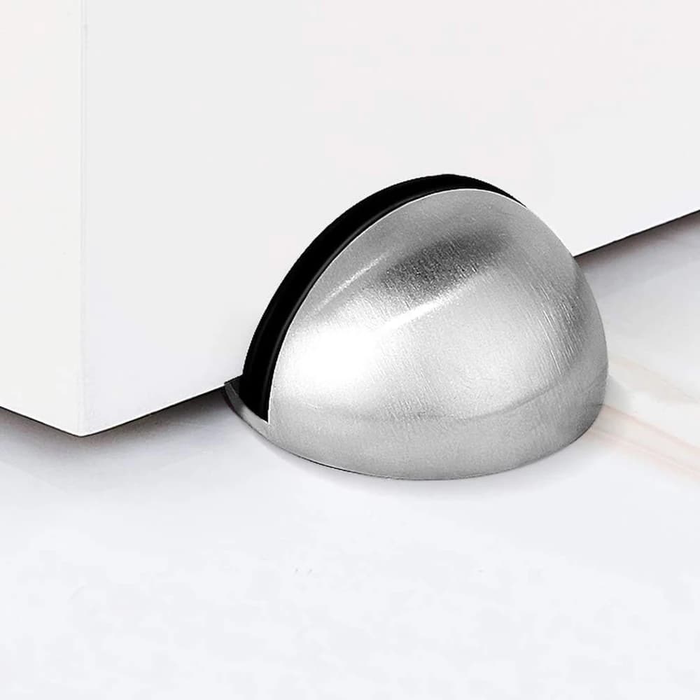 Fermaporta magnetico in gomma in acciaio inossidabile Adesivo senza punzonatura Supporto per porta nascosto Fermaporta senza chiodi montato a pavimento
