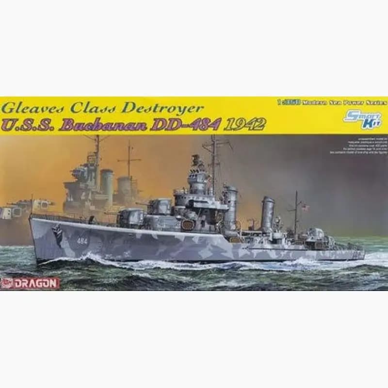 DRAGON 1021 1/350 U.S.S. Buchanan DD-484 1942 - Kit modello in scala