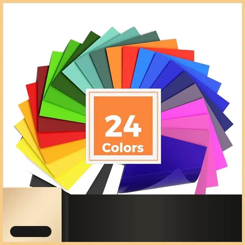 Fogli di vinile permanenti, pacchetto di vinile adesivo impermeabile da 24 colori 12 x 12 pollici per Cricut, silhouette, Cameo Cutters-N30R
