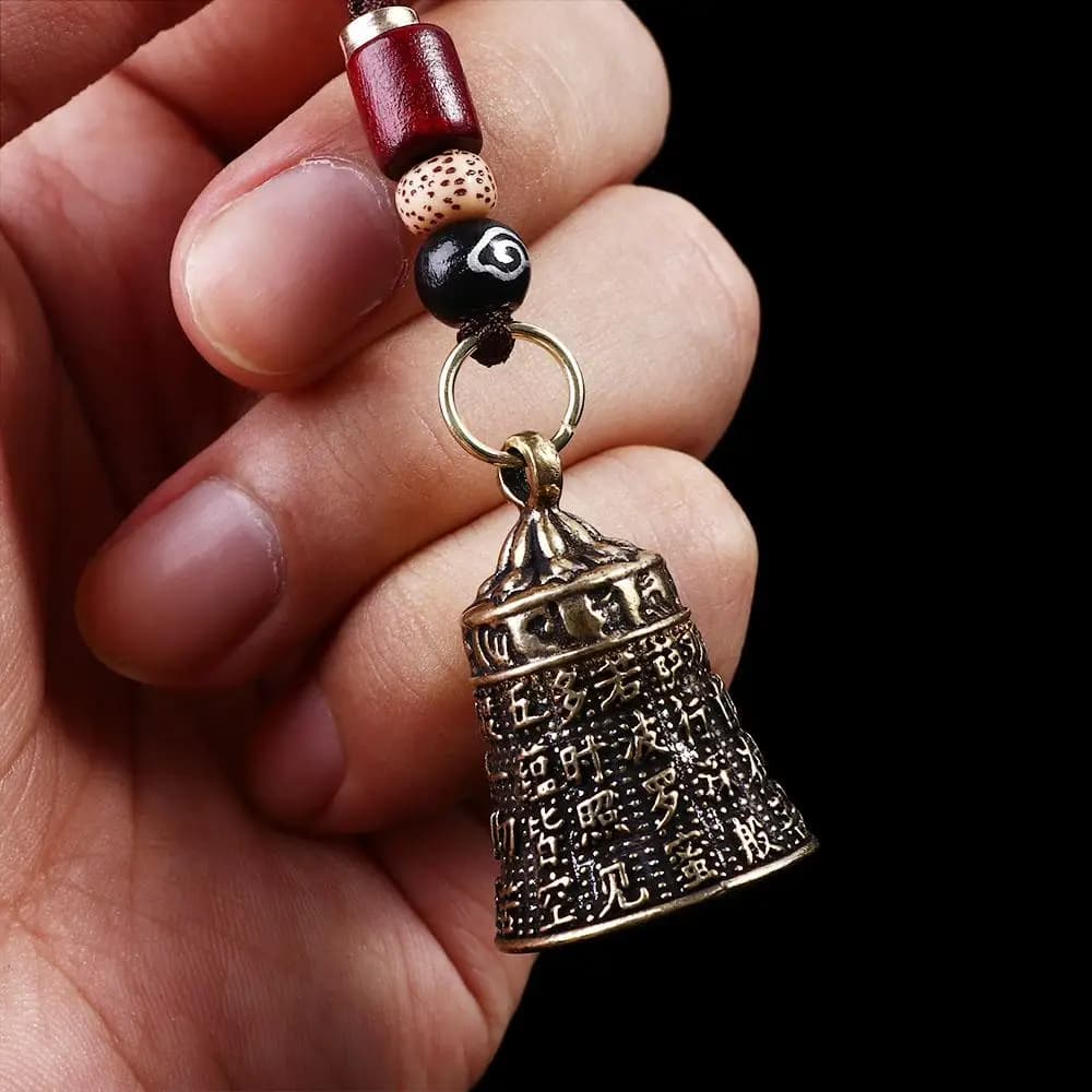 Lucky Rope Brass bell Scripture Sutra Tibetan Buddhism Interior Accessories Car Key Chain Key Rings Car Key Chain Keyfob