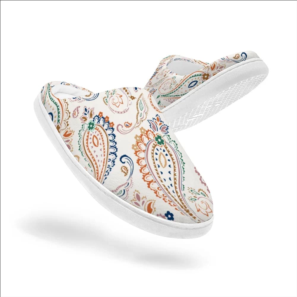 Hand drawn lines Keep Smiling Home Cotton Slippers for High Quality Plush Casual Keep Warm Shoes Thermal Slipper