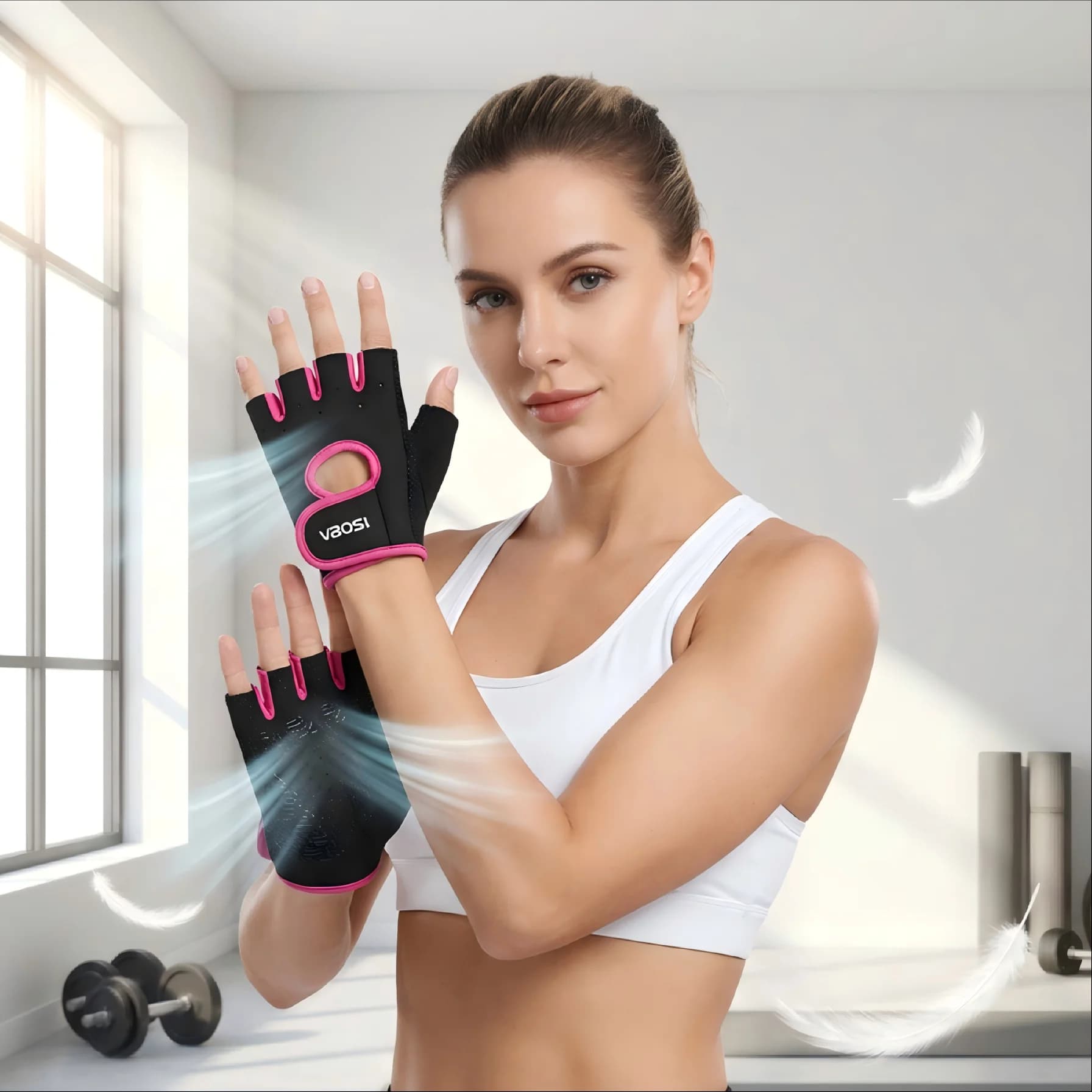 Guanti da Palestra per Uomo e Donna, Guanti Traspiranti per Sollevamento Pesi con Supporto per il Polso, Guanti Antiscivolo per Fitness e Sollevamento Pesi