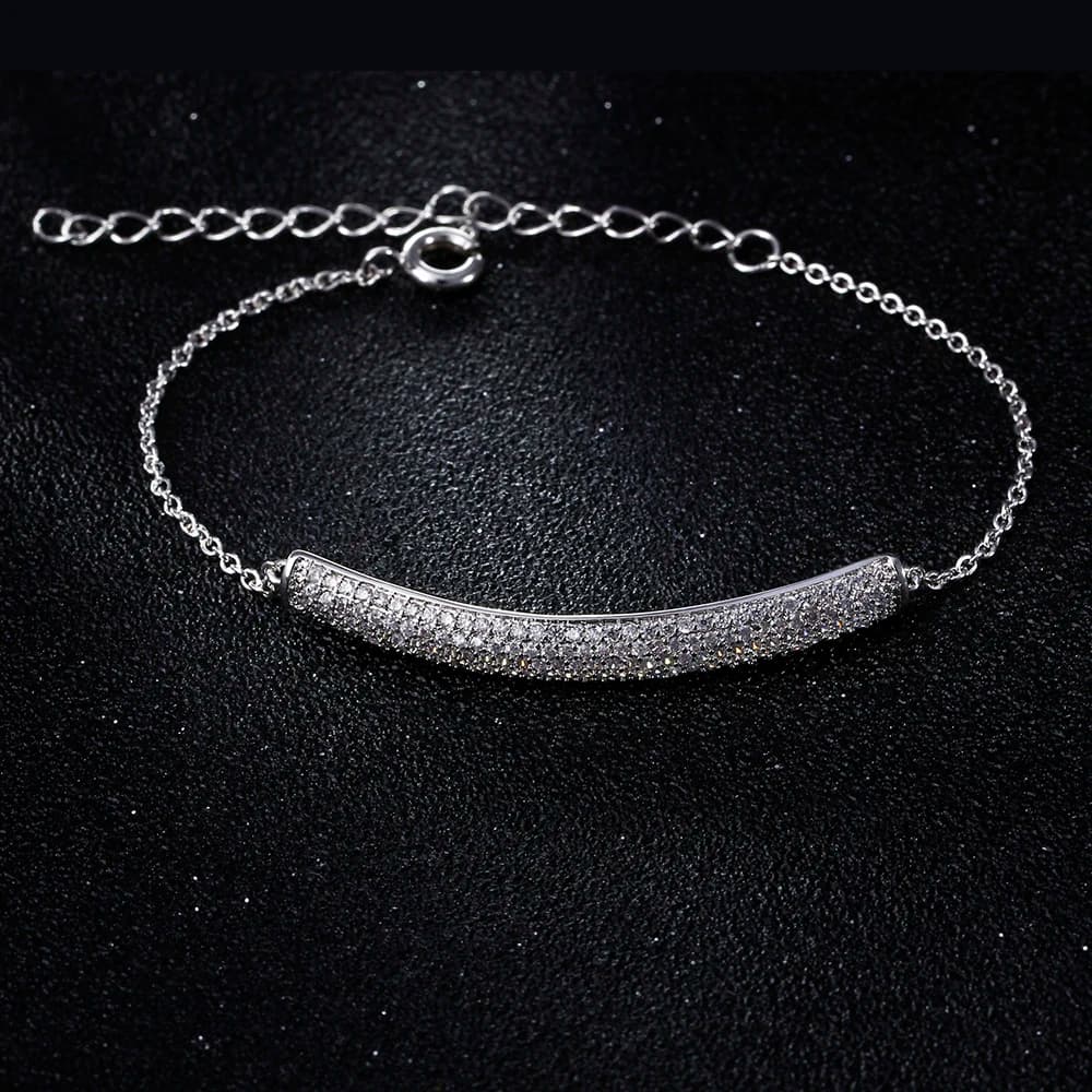Bracciale da donna alla moda – Placcato in vero rodio su rame, gioielli alla moda, grande offerta scontata