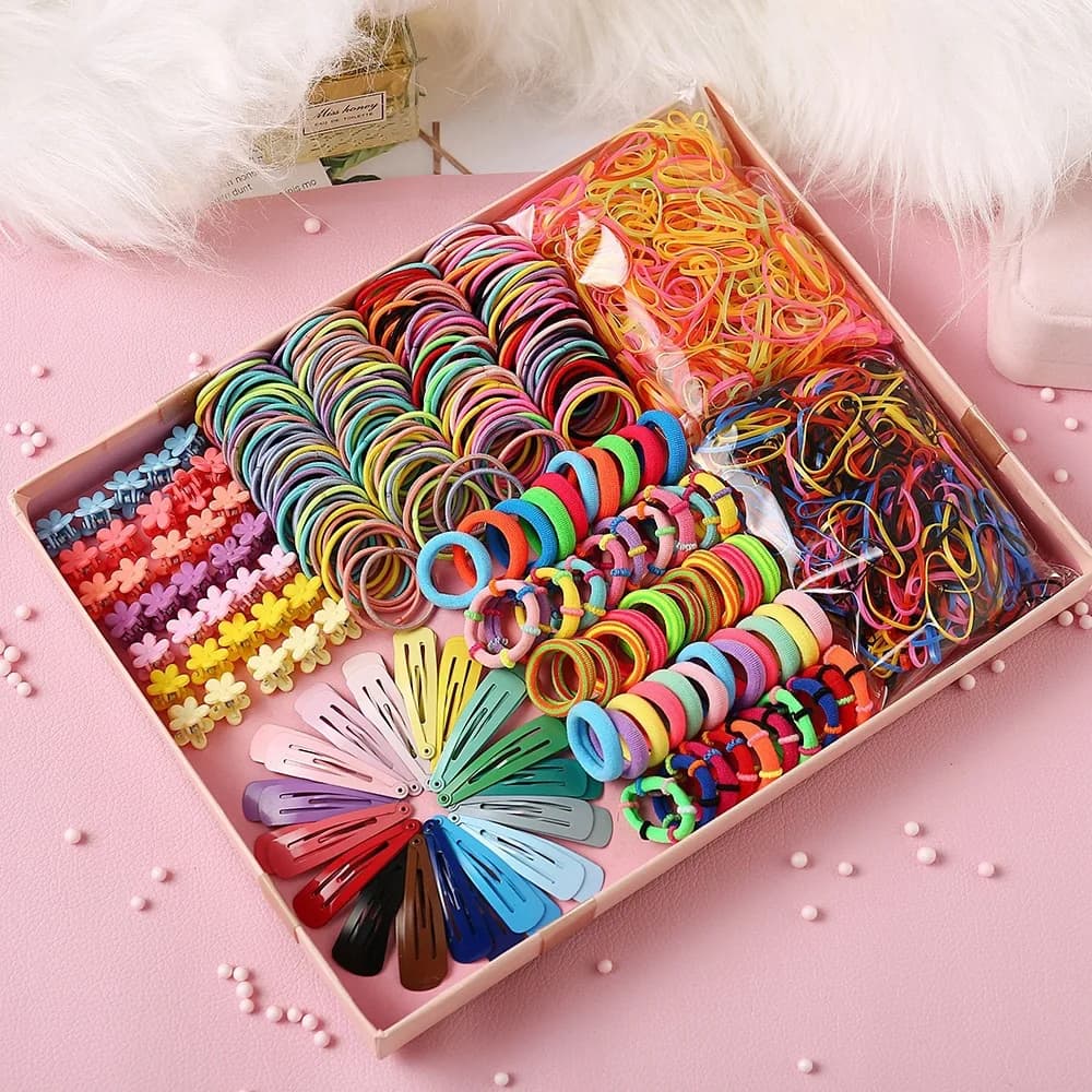 Children's Headgear Hairpin Combination Set Baby Hair Band Girl Edge Clip Hair Accessories Princess Rope
