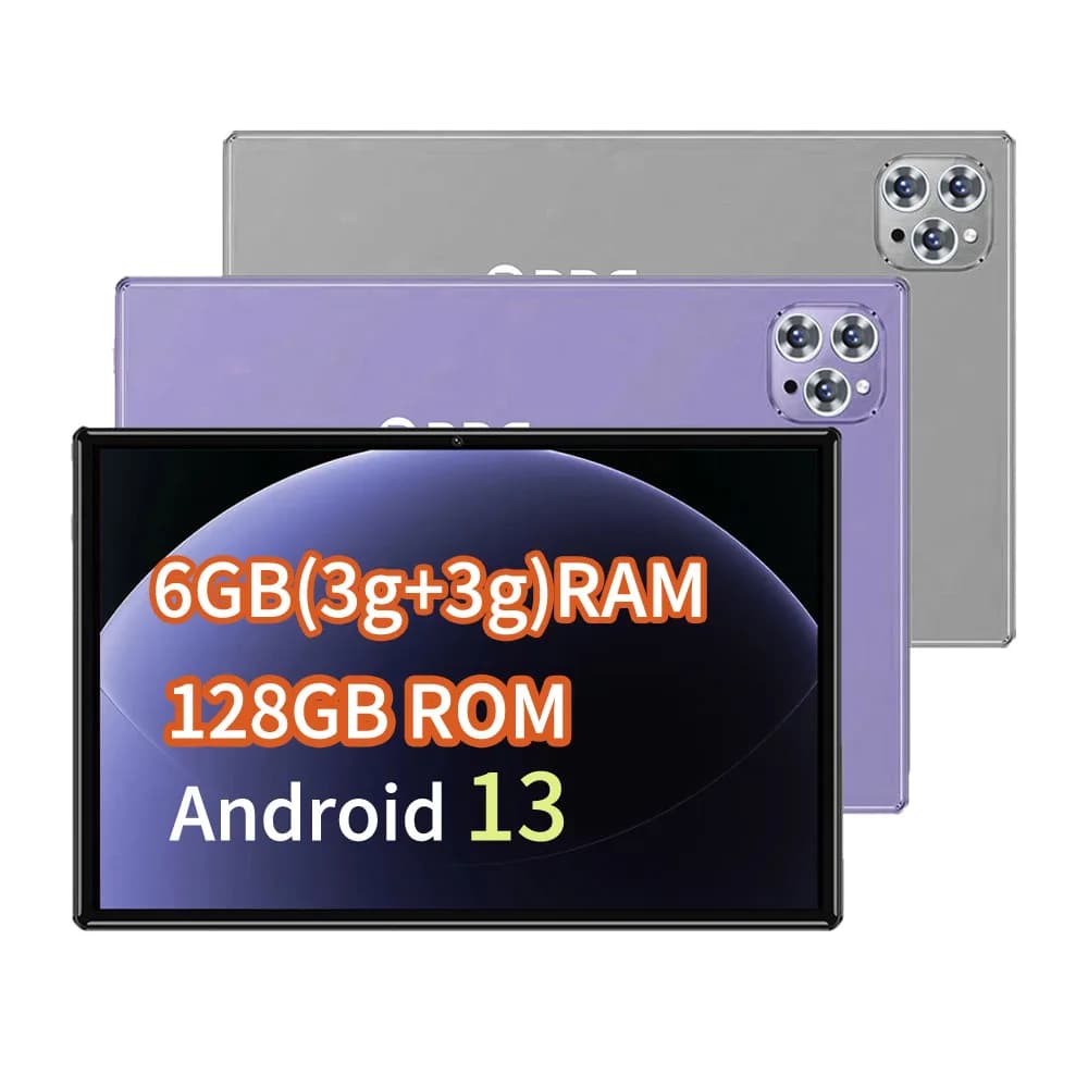 Tablet Android 13 da 10,1 pollici, 6 GB+128 GB, CPU Octa Core, supporta doppia fotocamera 5 MP+13 MP, schede SIM doppie, batteria da 6000 mAh