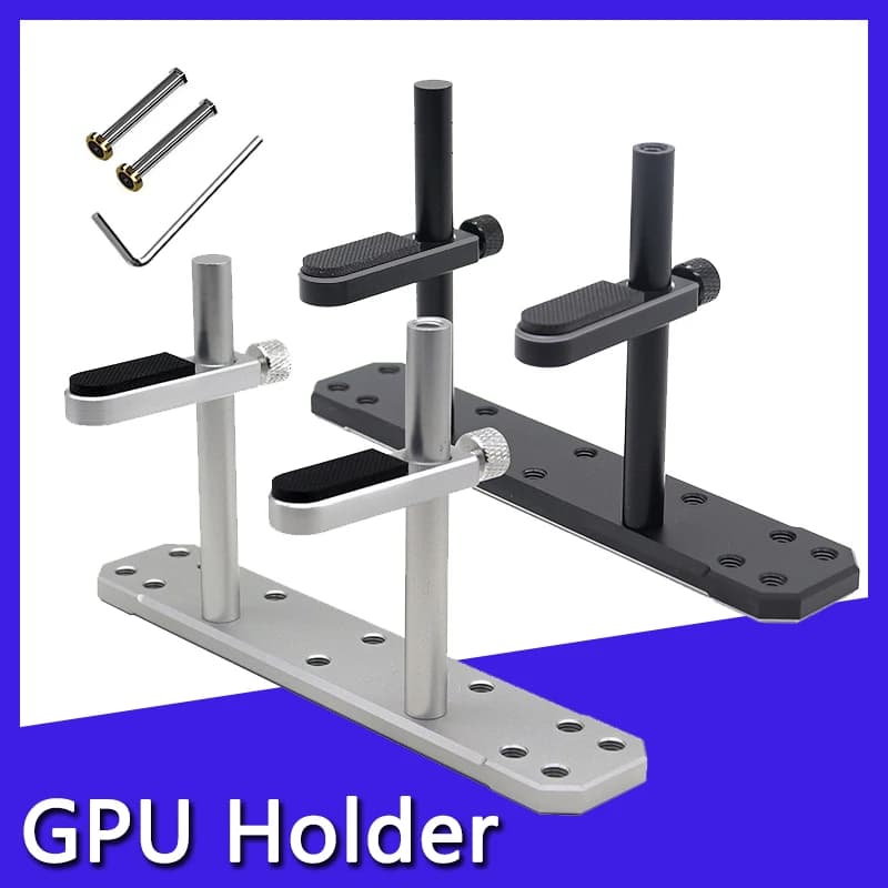 Supporto per scheda grafica in alluminio Posizione ventola fissa Staffa per scheda video regolabile antideformazione Custodia per PC Supporto per scheda grafica