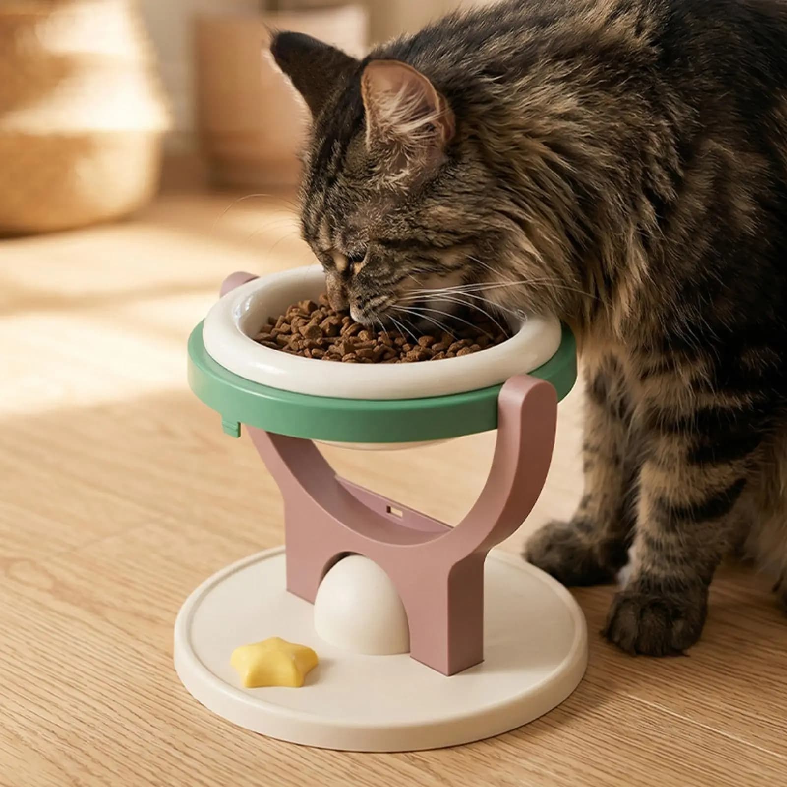 Cat Bowls Elevated Wall-Mounted Anti-Tipping Folding Adjustable Pet Feeder Elevated Cat Food Bowls For Travel Indoor Outdoor