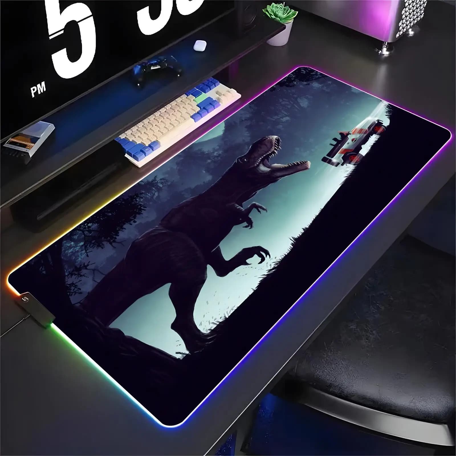 Jurassic World Mouse Pad XXL RGB Gaming Mouse Pad Large Gaming Mousepad Keyboard Gamer Mouse Pad Laptop Desk Mat RGBMouse Mats