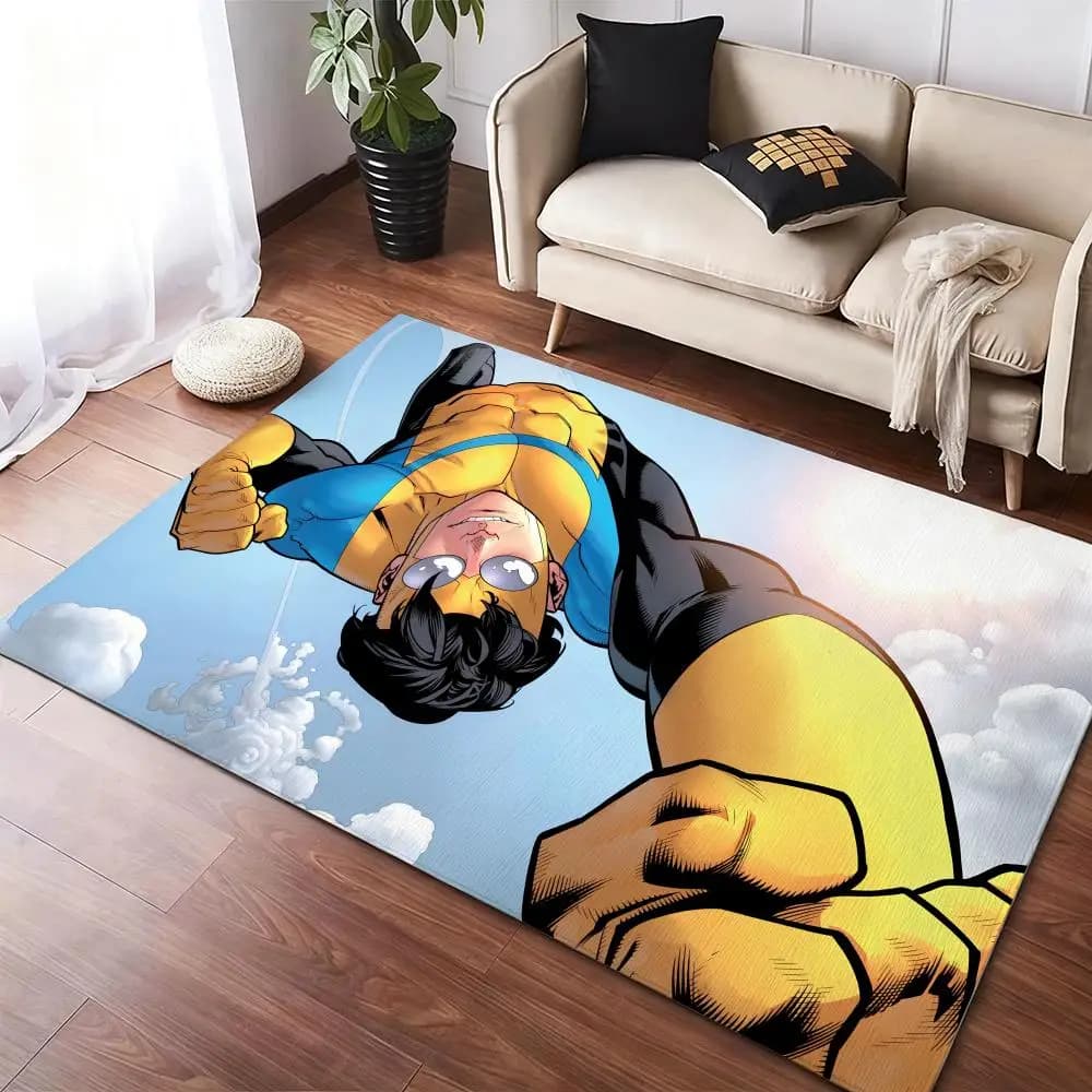 Anime L-Invincibile Tappetino Tappeti di flanella Accogliente peluche addensato morbido caldo tappetino invernale antiscivolo Soggiorno Uso interno domestico
