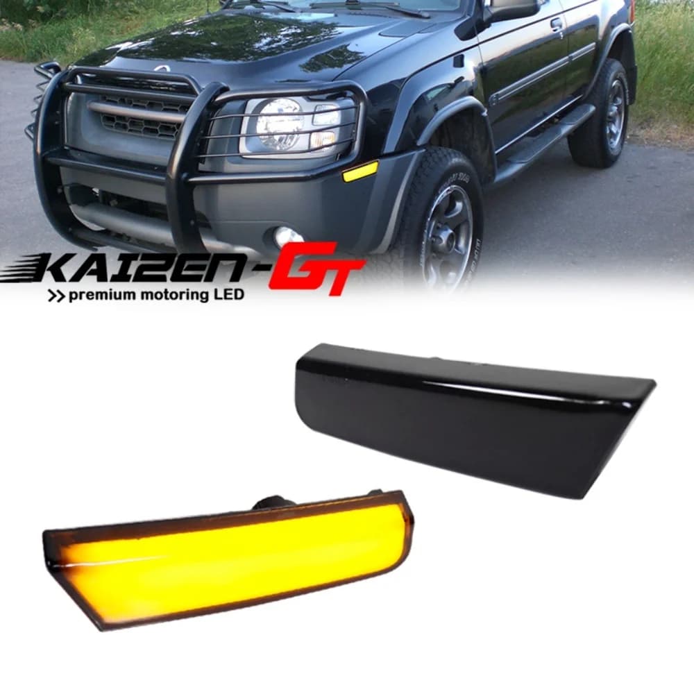 Lights LED amber side direction indicators for front bumper car, signal lights for Nissan Xterra 2002 2003 2004, lamp for fender