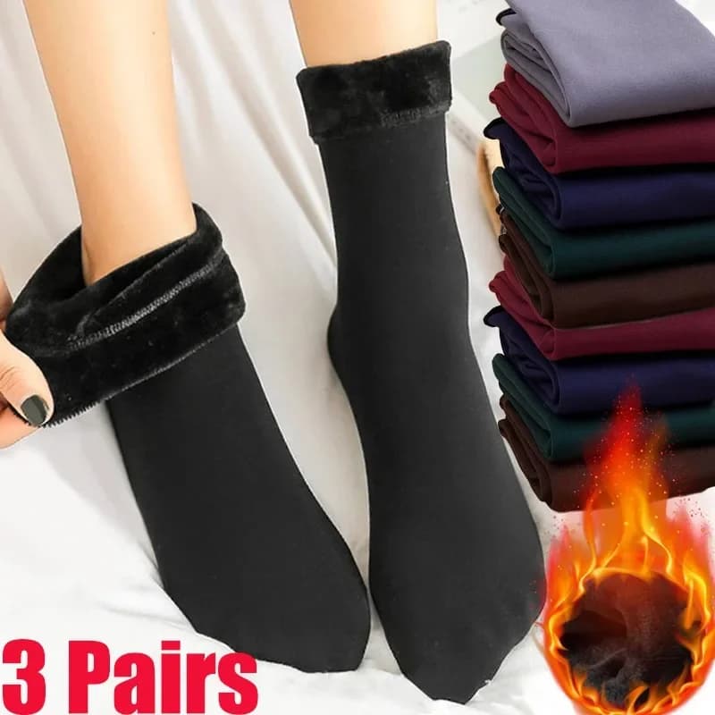 1/3 paia di calzini caldi in velluto invernale per donna calzini termici addensati in nylon solido per stivali morbidi senza cuciture unisex calzino per dormire sul pavimento