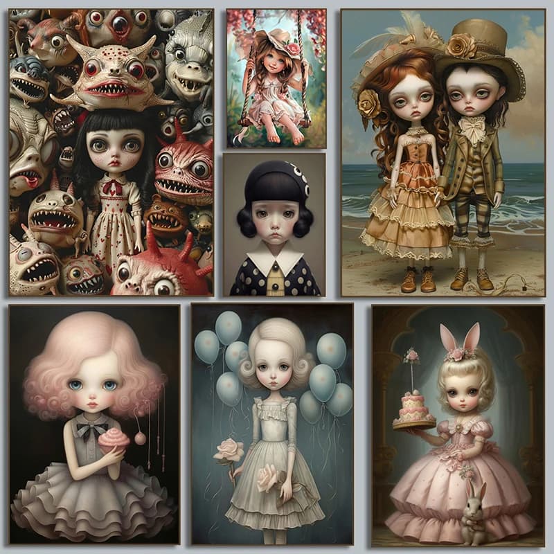 Mark Ryden Classic Artwork The Meat Show Anime Canvas Posters Quality Wall Art Retro Posters For Home Kawaii Room Decor